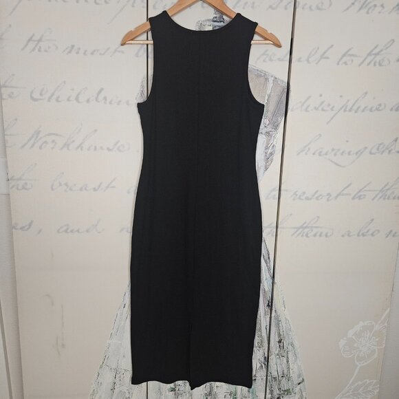 NWT Marine Layer Lexi Rib Dress Size Medium Black Sleeveless Midi Stretch - Picture 3 of 6